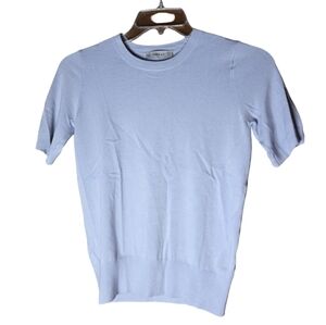 Zara Knit Light Blue Short Sleeve Sweater Size S